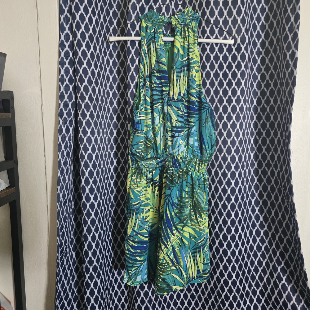 Tropical Leaf Print Jumpsuit